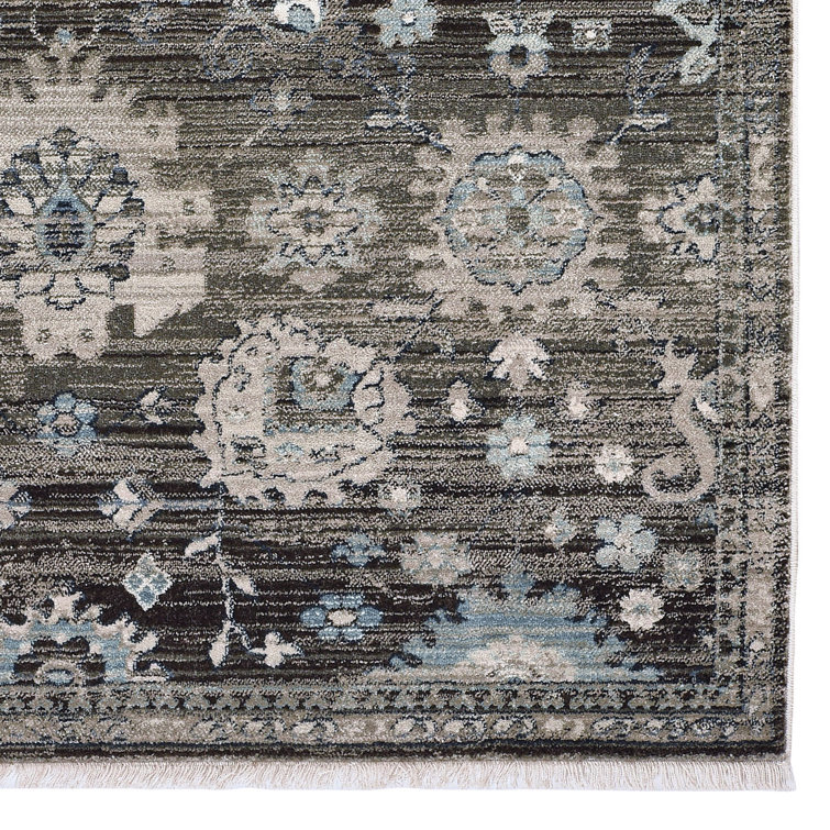 Charlton Home® Briallen Gray/Black Indoor/Outdoor Rug Wayfair